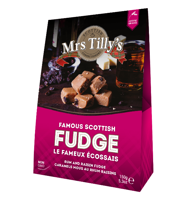 Mrs Tilly's Famous Scottish Fudge Rum and Raisin (150g)