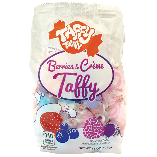 Taffy Town Berries & Creme Taffy- Salt Water Taffy (128g)