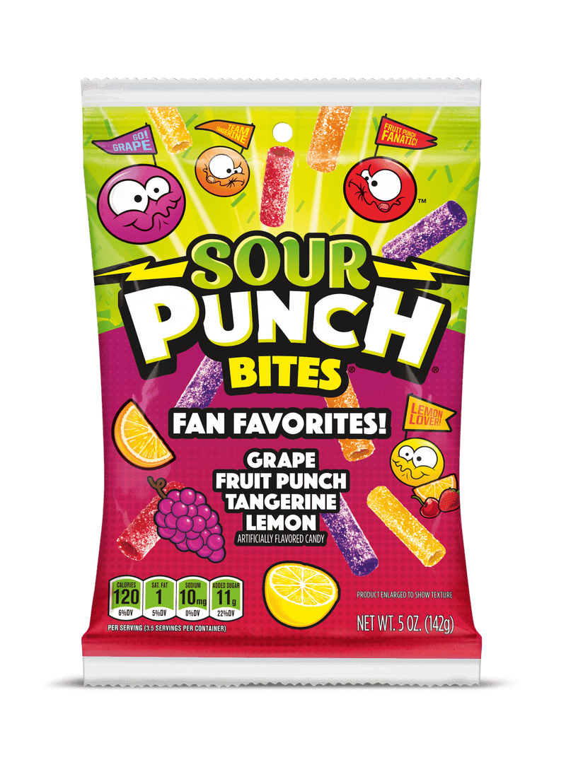 Sour Punch® Bites - Grape, Fruit Punch, Tangerine, and Lemon (142g) - Candy Bouquet of St. Albert