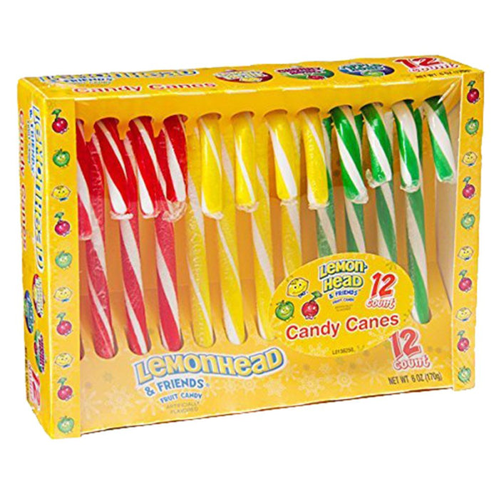 Lemonhead® Candy Canes - Lemon, Cherry, Apple (12 Count) - Candy Bouquet of St. Albert