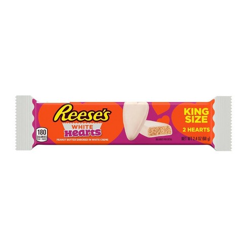 Reese's Peanut Butter White Hearts - King Size (68g) - Candy Bouquet of St. Albert