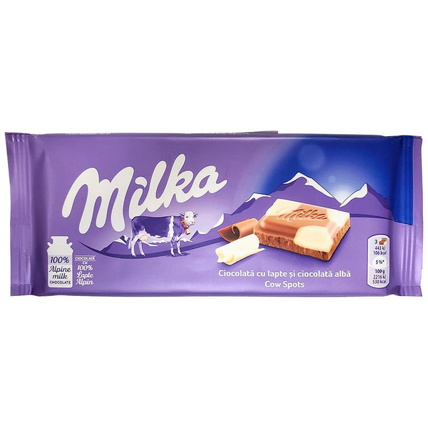 Milka Cow Spots White & Milk Bar (100g) - Candy Bouquet of St. Albert