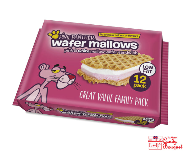 Pink Panther Wafer Mallows - 12 Pack (144g) - Candy Bouquet of St. Albert