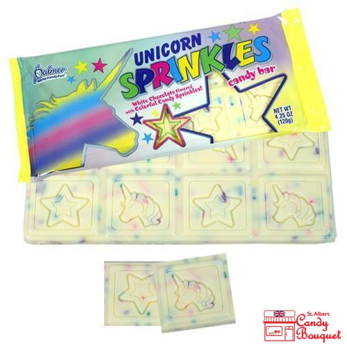 Palmer Unicorn Sprinkles White Chocolate Bar (120g)-Candy Bouquet of St. Albert