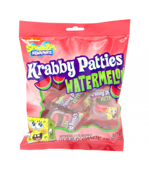 SpongeBob Gummy Krabby Patties - Watermelon (72g) - Candy Bouquet of St. Albert