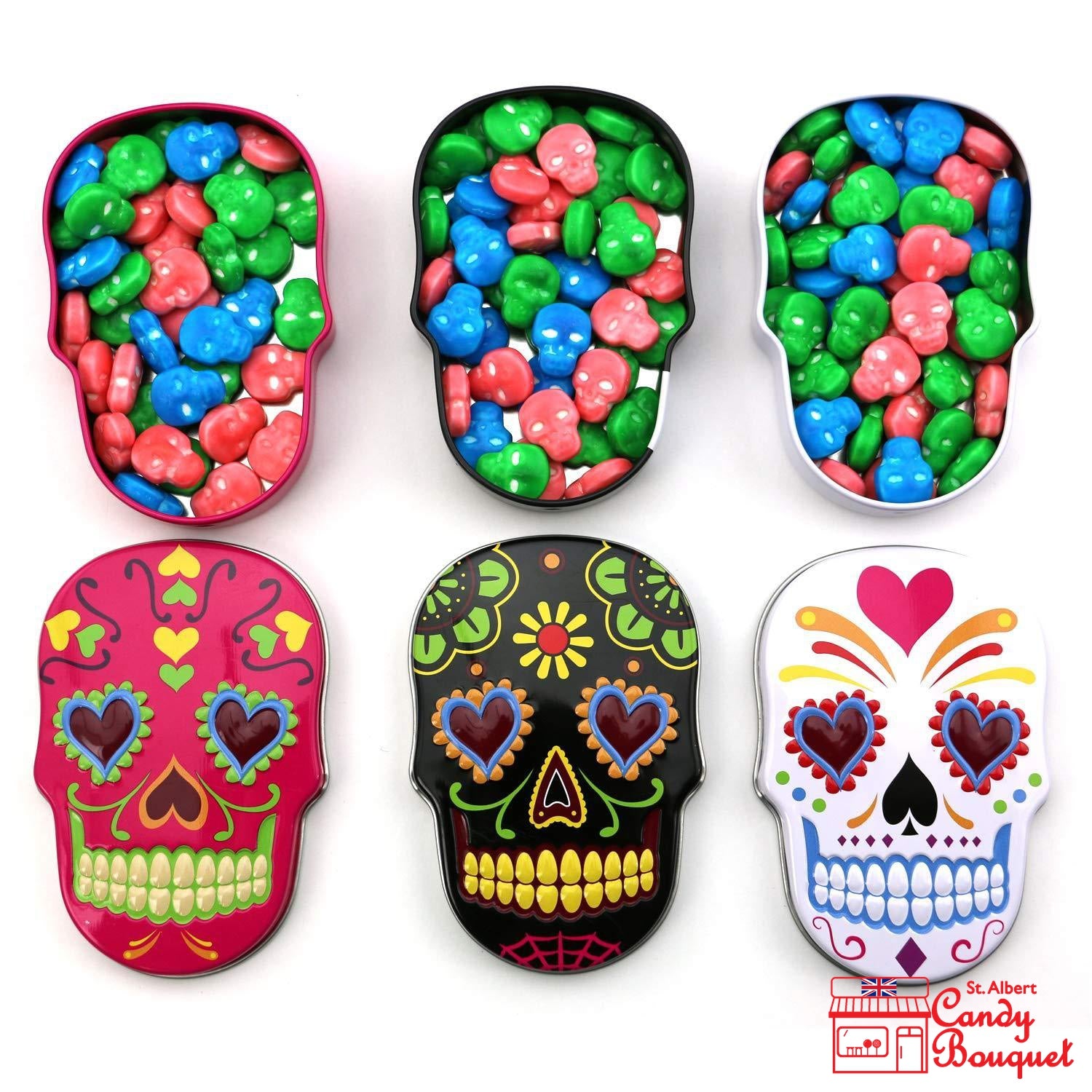 Sugar Skulls Sweet Candy Tin 40g   Sugar Skulls Sweet Candy Tin 40g Candy Bouquet Of St Albert 